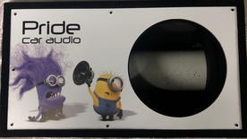 Короб 12'' На ТРУБЕ со вставкой PRIDE Миньоны (фанера)